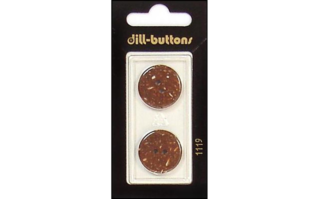 Dill Buttons 20mm 2pc 2 Hole Brown